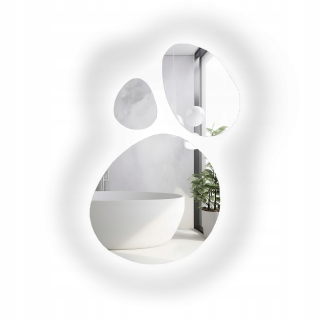 Sada troch organických zrkadiel OPALIT s LED podsvietením 80cm x 119cm